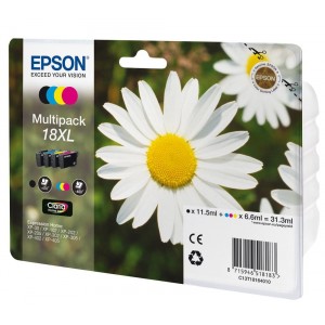 ORIGINAL EPSON 18XL MULTIPACK, para impresoras Expression Home XP-102, XP-202, XP-205, XP-30, XP-302 PARA LA IMPRESORA Epson Expression Home XP-322