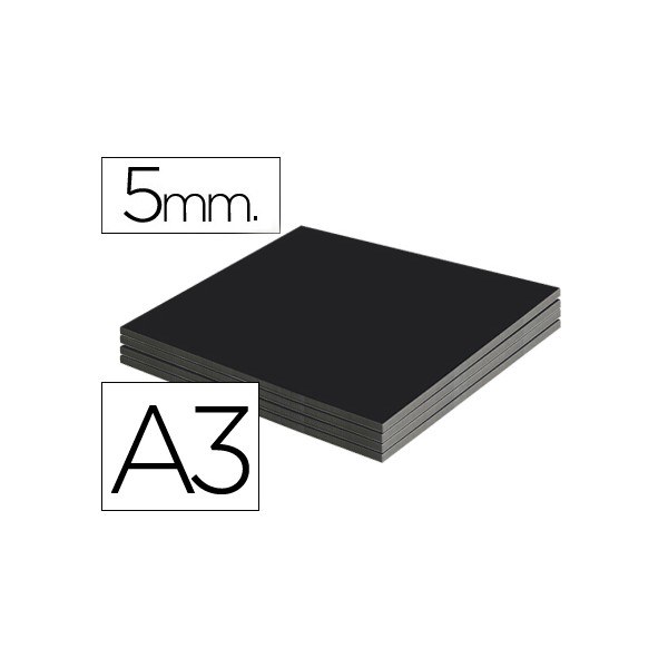 Carton pluma liderpapel negro doble cara din a3 espesor 5 mm. Carton pluma liderpapel negro doble cara din a3 espesor 5 mm.