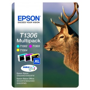 Cartuchos EPSON ORIGINAL T1306 PACK NEGRO + COLORES PARA LA IMPRESORA Epson Stylus Office BX 630 FW