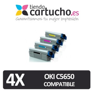 PACK 4 (ELIJA COLORES) CARTUCHOS COMPATIBLES OKI C5650/5750 PERTENENCIENTE A LA REFERENCIA OKI C5650/5750