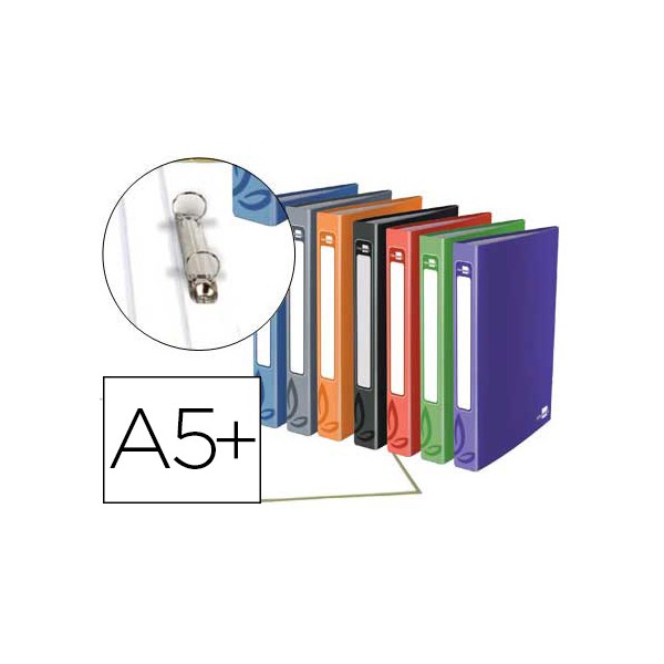Carpeta de 2 anillas 40mm redondas liderpapel cuarto carton forrado 7 colores surtidos. Carpeta de 2 anillas 40mm redondas liderpapel cuarto carton forrado 7 colores surtidos.