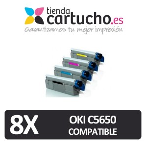 PACK 8 (ELIJA COLORES) CARTUCHOS COMPATIBLES OKI C5650/5750 PERTENENCIENTE A LA REFERENCIA OKI C5650/5750