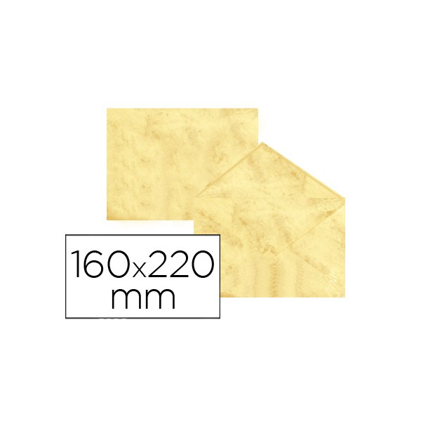 Sobre fantasia marmoleado amarillo 160x220 mm 90 gr paquete de 25. Sobre fantasia marmoleado amarillo 160x220 mm 90 gr paquete de 25.