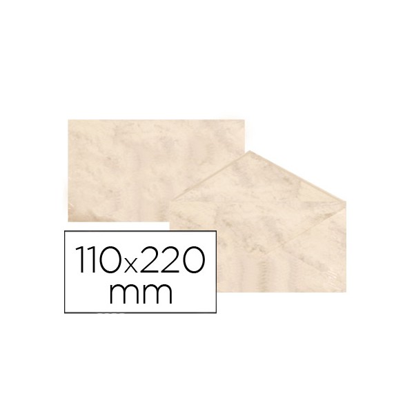 Sobre fantasia marmoleado beige 110x220 mm 90 gr paquete de 25. Sobre fantasia marmoleado beige 110x220 mm 90 gr paquete de 25.