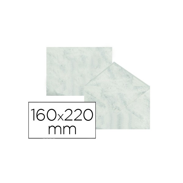 Sobre fantasia marmoleado gris 160x220 mm 90 gr paquete de 25. Sobre fantasia marmoleado gris 160x220 mm 90 gr paquete de 25.