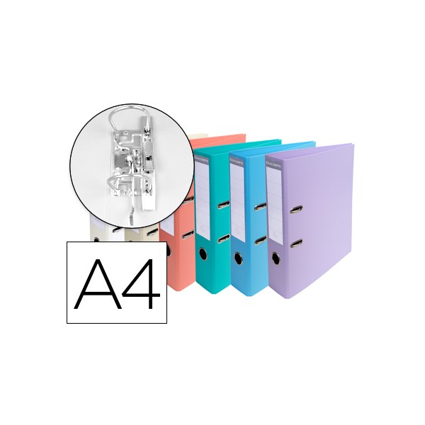 Archivador de palanca exacompta carton forrado pvc din a4 colores pasteles surtidos lomo 70 mm con. Archivador de palanca exacompta carton forrado pvc din a4 colores pasteles surtidos lomo 70 mm con.