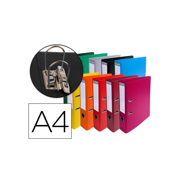 Archivador de palanca exacompta carton forrado pvc din a4 colores surtidos lomo 70 mm con compresor. Archivador de palanca exacompta carton forrado pvc din a4 colores surtidos lomo 70 mm con compresor.