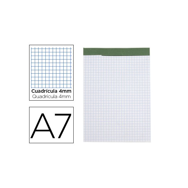 Bloc notas liderpapel cuadro 4 mm a7 80 hojas 60 g/m2 perforado sin tapa. Bloc notas liderpapel cuadro 4 mm a7 80 hojas 60 g/m2 perforado sin tapa.