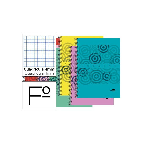 Cuaderno espiral liderpapel folio imagine tapa plastico 80h 60 gr cuadro 4mmcon margen colores surtidos. Cuaderno espiral liderpapel folio imagine tapa plastico 80h 60 gr cuadro 4mmcon margen colores surtidos.