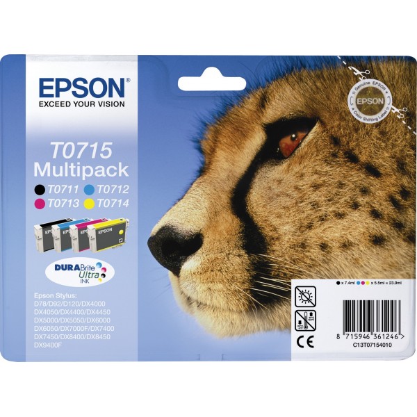 Cartouches Epson Original 715 Pack Noir + Couleurs Cartouches Epson Original 715 Pack Noir + Couleurs