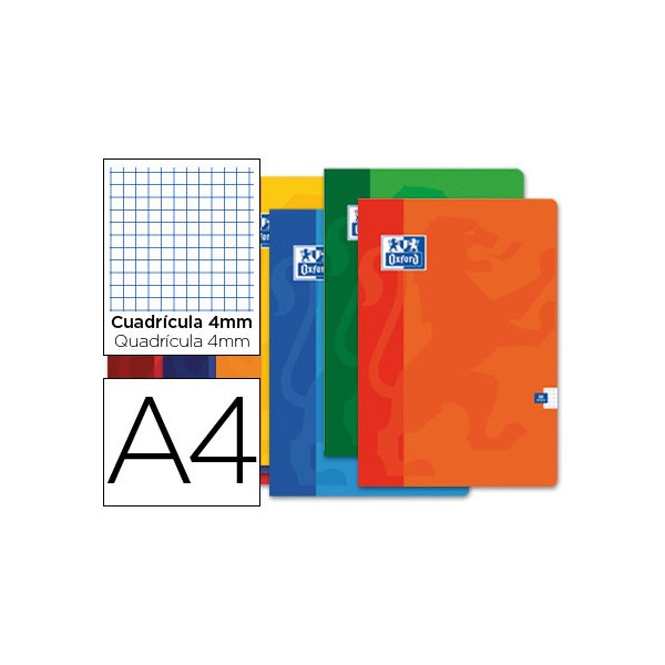 Libreta escolar oxford 48 h din a4 cuadro 4 mm. Libreta escolar oxford 48 h din a4 cuadro 4 mm.
