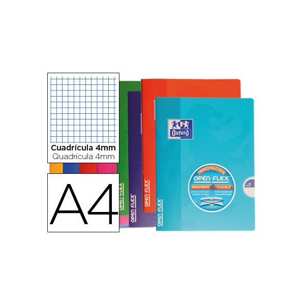 Libreta escolar oxford tapa flexible optik paper openflex 48 hojas 90 gr din a4 cuadro 4 mm colores surtidos. Libreta escolar oxford tapa flexible optik paper openflex 48 hojas 90 gr din a4 cuadro 4 mm colores surtidos.