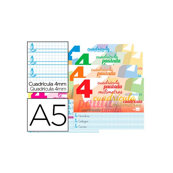 Libreta liderpapel pautaguia tapa cartoncillo 32 hojas din a5 70 g cuadriculado pautado 4 mm apaisado con margen. Libreta liderpapel pautaguia tapa cartoncillo 32 hojas din a5 70 g cuadriculado pautado 4 mm apaisado con margen.