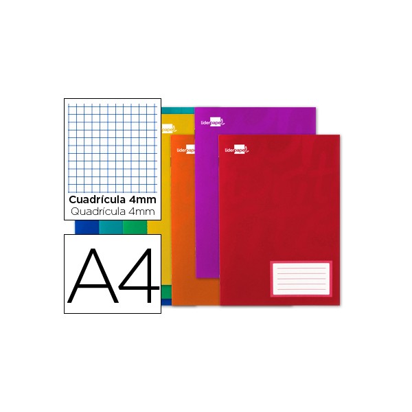 Libreta liderpapel write a4 32 hojas 60g/m2 cuadro 4mm con margen. Libreta liderpapel write a4 32 hojas 60g/m2 cuadro 4mm con margen.