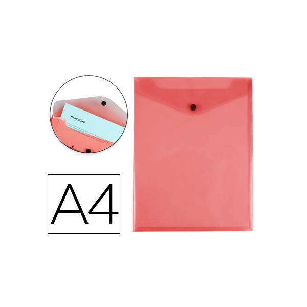 Carpeta liderpapel dossier broche polipropileno din a4 formato vertical roja transparente 50 hojas. Carpeta liderpapel dossier broche polipropileno din a4 formato vertical roja transparente 50 hojas.