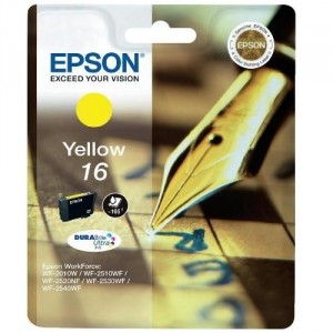 EPSON 16 AMARILLO ORIGINAL ref. T1624 para impresoras Epson WorkForce WF-2010W, WF-2510, WF-2520NF,  WF-2530WF,  WF-2540WF PERTENENCIENTE A LA REFERENCIA Encre Epson 16 / 16XL