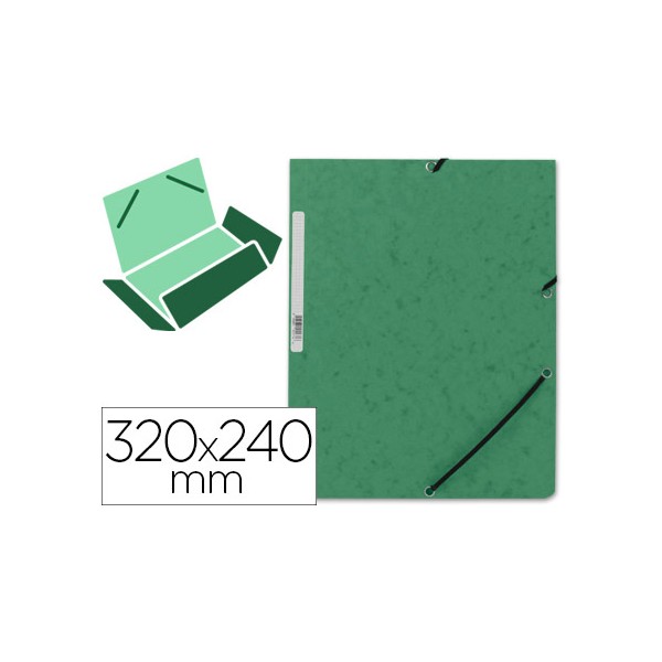 Carpeta q-connect gomas kf02168 carton simil-prespan solapas 320x243 mm verde. Carpeta q-connect gomas kf02168 carton simil-prespan solapas 320x243 mm verde.