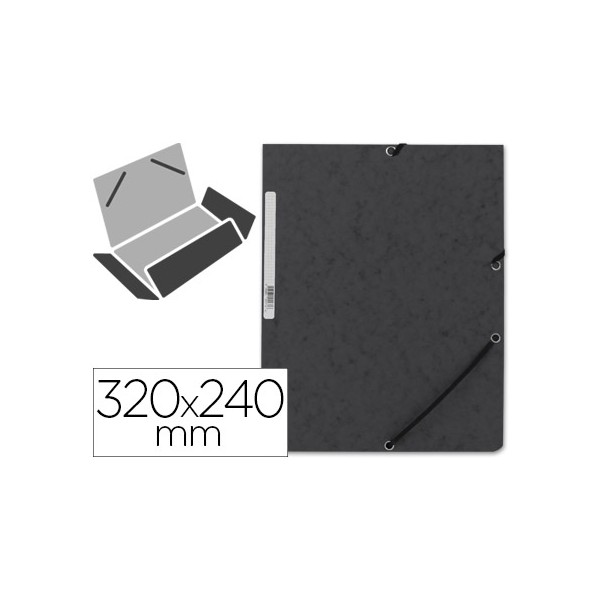 Carpeta q-connect gomas kf02169 carton simil-prespan solapas 320x243 mm negra. Carpeta q-connect gomas kf02169 carton simil-prespan solapas 320x243 mm negra.