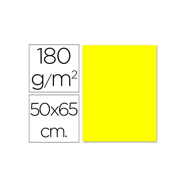 Cartulina liderpapel 50x65 cm 180g/m2 amarillo limon. Cartulina liderpapel 50x65 cm 180g/m2 amarillo limon.