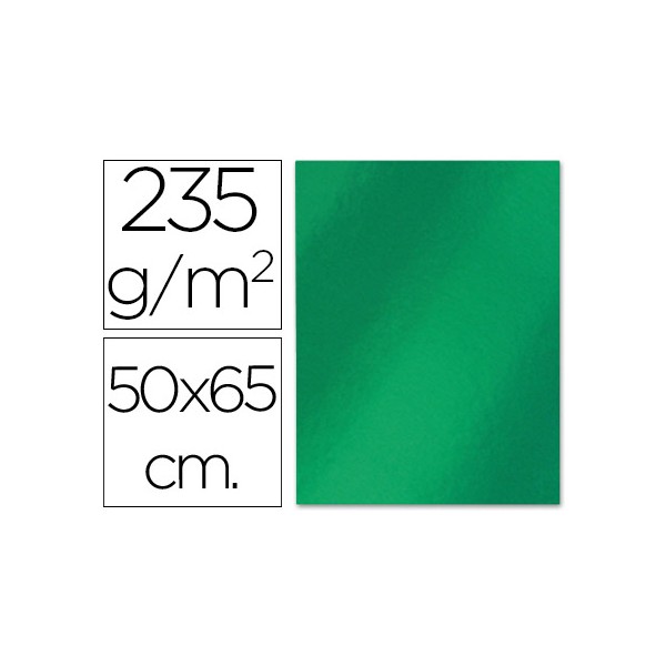 Cartulina liderpapel 50x65 cm 235g/m2 metalizada verde. Cartulina liderpapel 50x65 cm 235g/m2 metalizada verde.