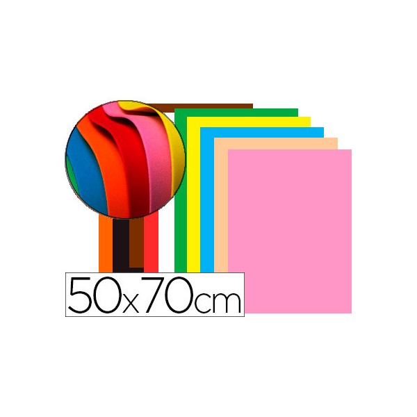 Goma eva liderpapel 50x70cm 60g/m2 espesor 1,5mm colores surtidos. Goma eva liderpapel 50x70cm 60g/m2 espesor 1,5mm colores surtidos.