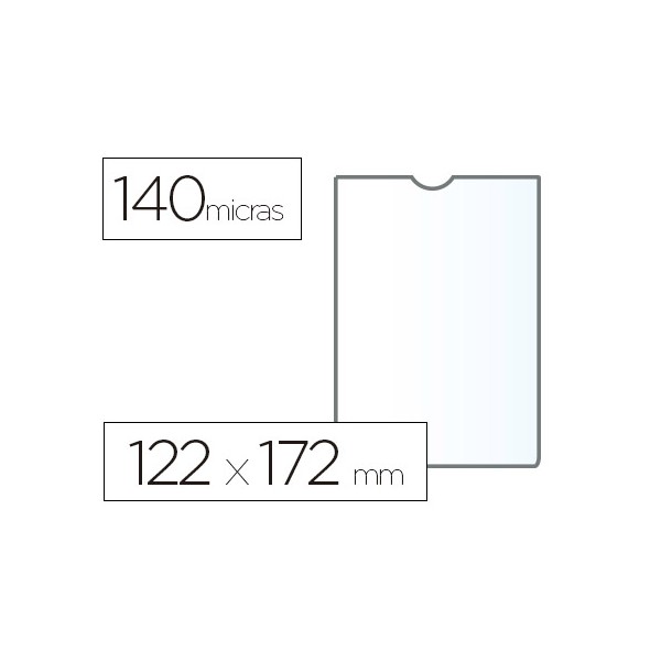 Funda portadocumento esselte transparente plastico 140 micras tamaño 122x172 mm. Funda portadocumento esselte transparente plastico 140 micras tamaño 122x172 mm.