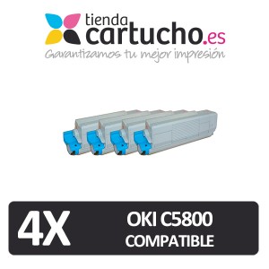 PACK 4 (ELIJA COLORES) CARTUCHOS COMPATIBLES OKI C5550/5800/5900 PARA LA IMPRESORA Toner OKI C5800