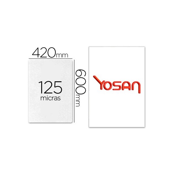 Bolsa de plastificar yosan brillo 420 x 600 mm 125 mc din a2. Bolsa de plastificar yosan brillo 420 x 600 mm 125 mc din a2.