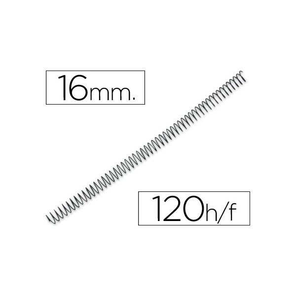 Espiral metalico yosan negro paso 56 4:1 16 mm calibre 1,20 mm. Espiral metalico yosan negro paso 56 4:1 16 mm calibre 1,20 mm.