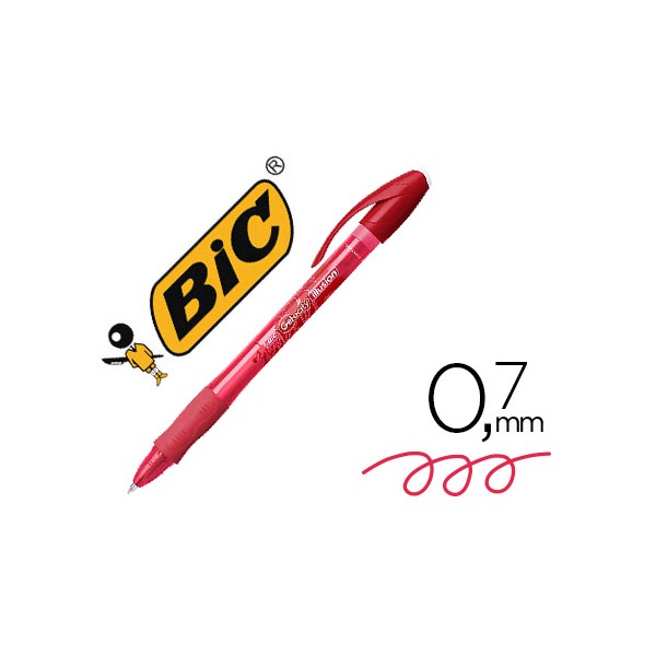 Boligrafo bic gelocity illusion borrable rojo punta de 0,7 mm. Boligrafo bic gelocity illusion borrable rojo punta de 0,7 mm.