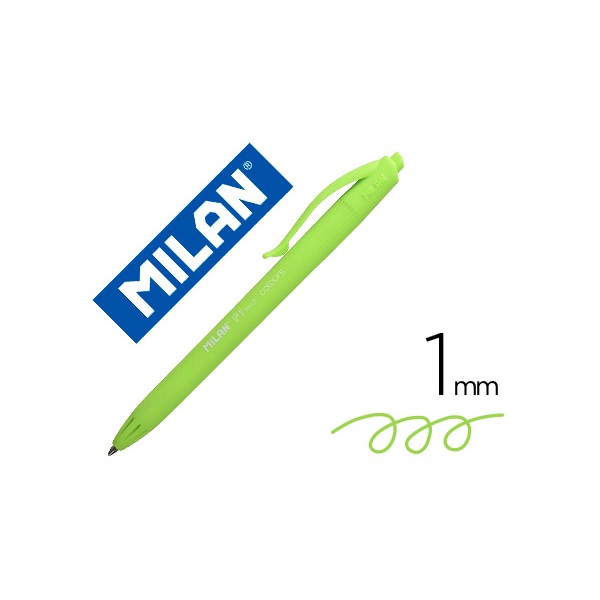 Boligrafo milan p1 retractil 1 mm touch verde claro. Boligrafo milan p1 retractil 1 mm touch verde claro.