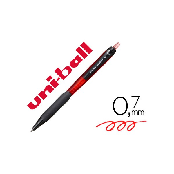 Boligrafo uni-ball jetstream retractil sxn-101 0,7 mm rojo. Boligrafo uni-ball jetstream retractil sxn-101 0,7 mm rojo.