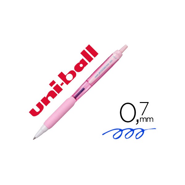 Boligrafo uni-ball jetstream retractil sxn-101 0,7 mm rosa claro tinta azul. Boligrafo uni-ball jetstream retractil sxn-101 0,7 mm rosa claro tinta azul.