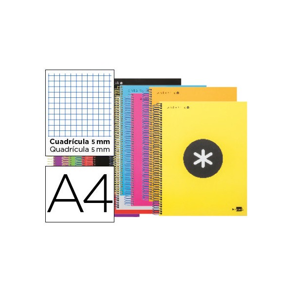 Cuaderno espiral liderpapel a4 micro antartik tapa forrada 120h 100 gr cuadro5mm 5 bandas 4 taladros colores surtidos s. Cuaderno espiral liderpapel a4 micro antartik tapa forrada 120h 100 gr cuadro5mm 5 bandas 4 taladros colores surtidos s.