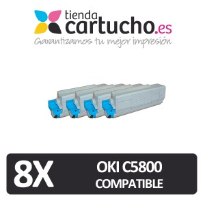 PACK 4 (ELIJA COLORES) CARTUCHOS COMPATIBLES OKI C5550/5800/5900 PERTENENCIENTE A LA REFERENCIA OKI C5800 C5900