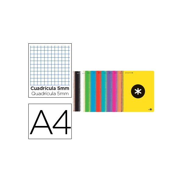 Cuaderno espiral liderpapel a4 micro antartik tapa dura 80 h 100g cuadro 5mm sin bandas 4 taladros colores. Cuaderno espiral liderpapel a4 micro antartik tapa dura 80 h 100g cuadro 5mm sin bandas 4 taladros colores.
