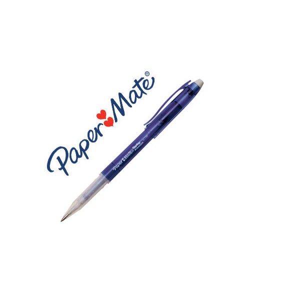 Boligrafo paper mate erasable gel azul con goma de borrar. Boligrafo paper mate erasable gel azul con goma de borrar.