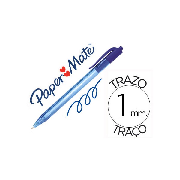 Boligrafo paper mate inkjoy 100 retractil punta media azul. Boligrafo paper mate inkjoy 100 retractil punta media azul.