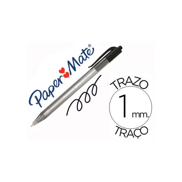 Boligrafo paper mate inkjoy 100 retractil punta media negro. Boligrafo paper mate inkjoy 100 retractil punta media negro.