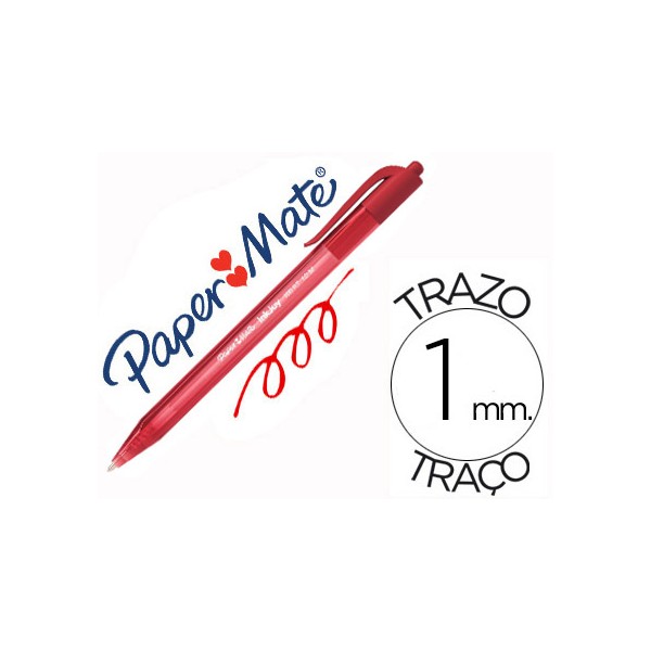 Boligrafo paper mate inkjoy 100 retractil punta media rojo. Boligrafo paper mate inkjoy 100 retractil punta media rojo.