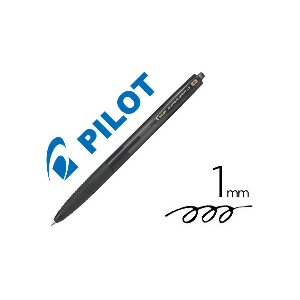Boligrafo pilot supergrip g negro retractil sujecion de caucho tinta base de aceite. Boligrafo pilot supergrip g negro retractil sujecion de caucho tinta base de aceite.
