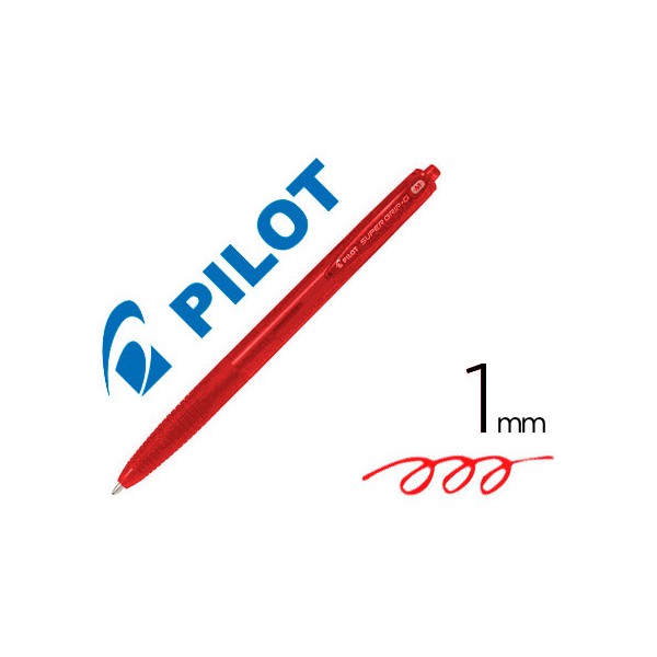 Boligrafo pilot supergrip g rojo retractil sujecion de caucho tinta base de aceite. Boligrafo pilot supergrip g rojo retractil sujecion de caucho tinta base de aceite.
