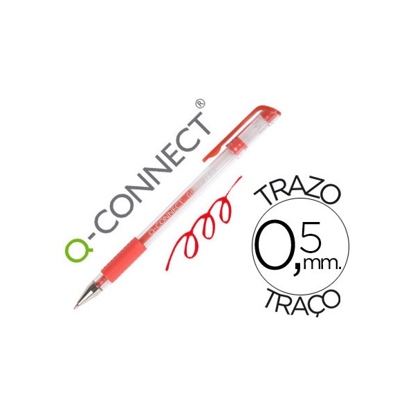Boligrafo q-connect tinta gel rojo 0.7 mm sujecion de caucho. Boligrafo q-connect tinta gel rojo 0.7 mm sujecion de caucho.