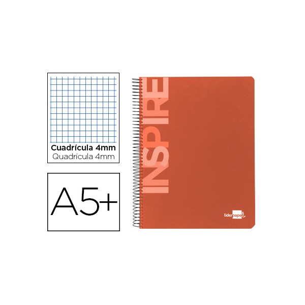Cuaderno espiral liderpapel cuarto inspire tapa dura 80h 60 gr cuadro 4mm conmargen naranja. Cuaderno espiral liderpapel cuarto inspire tapa dura 80h 60 gr cuadro 4mm conmargen naranja.