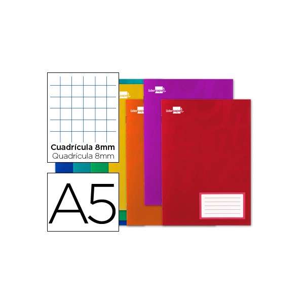 Libreta liderpapel write a5 16 hojas 60g/m2cuadro 8mm con margen. Libreta liderpapel write a5 16 hojas 60g/m2cuadro 8mm con margen.