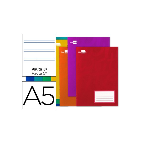 Libreta liderpapel write a5 16 hojas 60g/m2cuadro pauta 5ª 2.5mm con margen. Libreta liderpapel write a5 16 hojas 60g/m2cuadro pauta 5ª 2.5mm con margen.