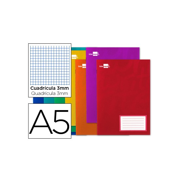 Libreta liderpapel write a5 32 hojas 60g/m2cuadro 3mm con margen. Libreta liderpapel write a5 32 hojas 60g/m2cuadro 3mm con margen.