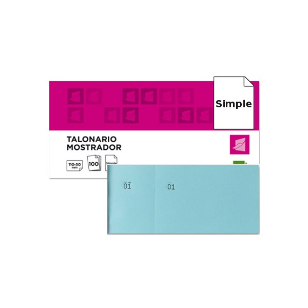 Talonario liderpapel mostrador 50x110 mm tl08 celeste con matriz. Talonario liderpapel mostrador 50x110 mm tl08 celeste con matriz.