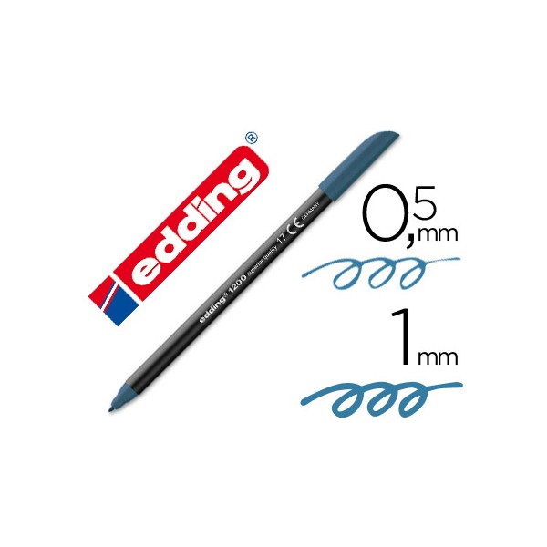 Rotulador edding punta fibra 1200 azul acero n.17 -punta redonda 0.5 mm. Rotulador edding punta fibra 1200 azul acero n.17 -punta redonda 0.5 mm.