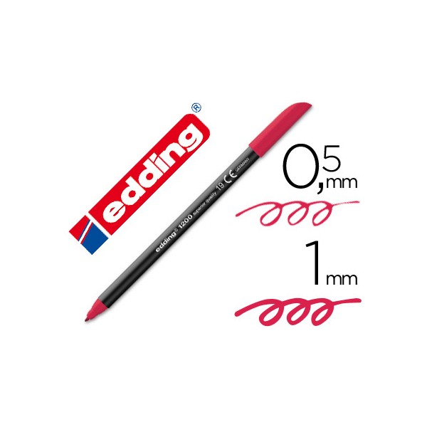 Rotulador edding punta fibra 1200 carmin n. 19 -punta redonda 0.5 mm. Rotulador edding punta fibra 1200 carmin n. 19 -punta redonda 0.5 mm.